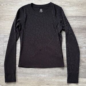 Elegant Black Patterned Long Sleeve Top NWOT